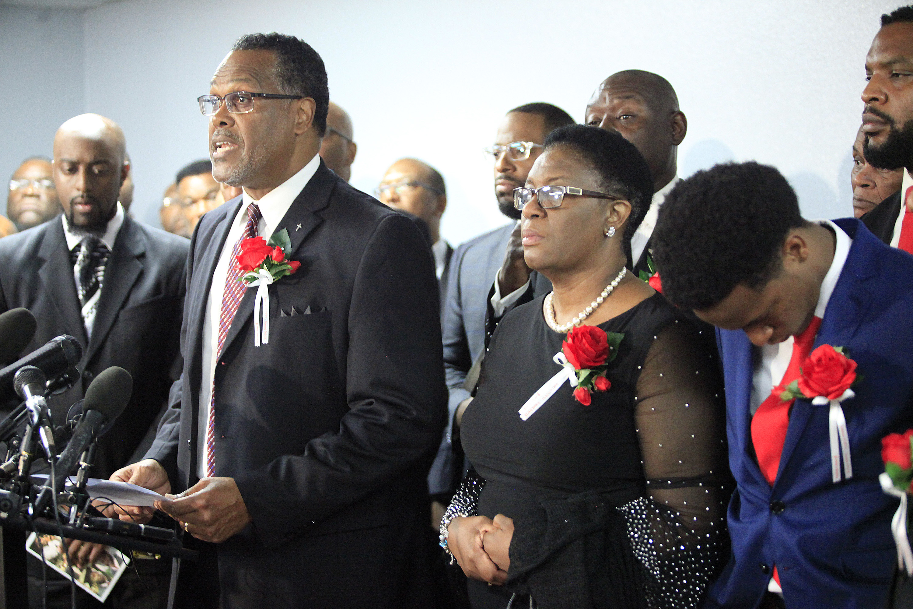 The family of Botham Shem Jean at Greenville Avenue Church of Christ after the funeral service on September 13, 2018 in Richardson, Texas. (Credit: Stewart F. House/Getty Images)