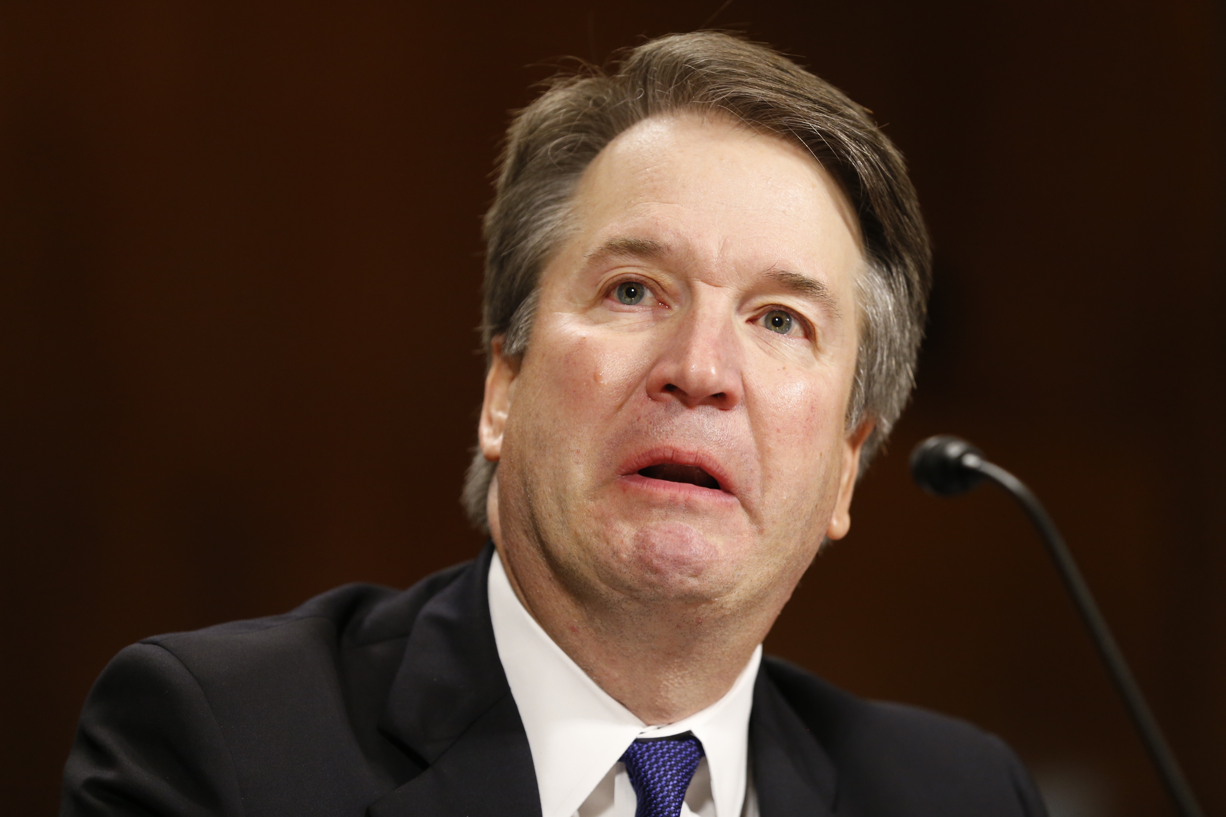 WASHINGTON, DC - SEPTEMBER 27: Supreme Court nominee Judge Brett Kavanaugh speaks about his fondness for brewskis during his appearance before the Senate Judiciary Committee. Credit: Michael Reynolds-Pool/Getty Images