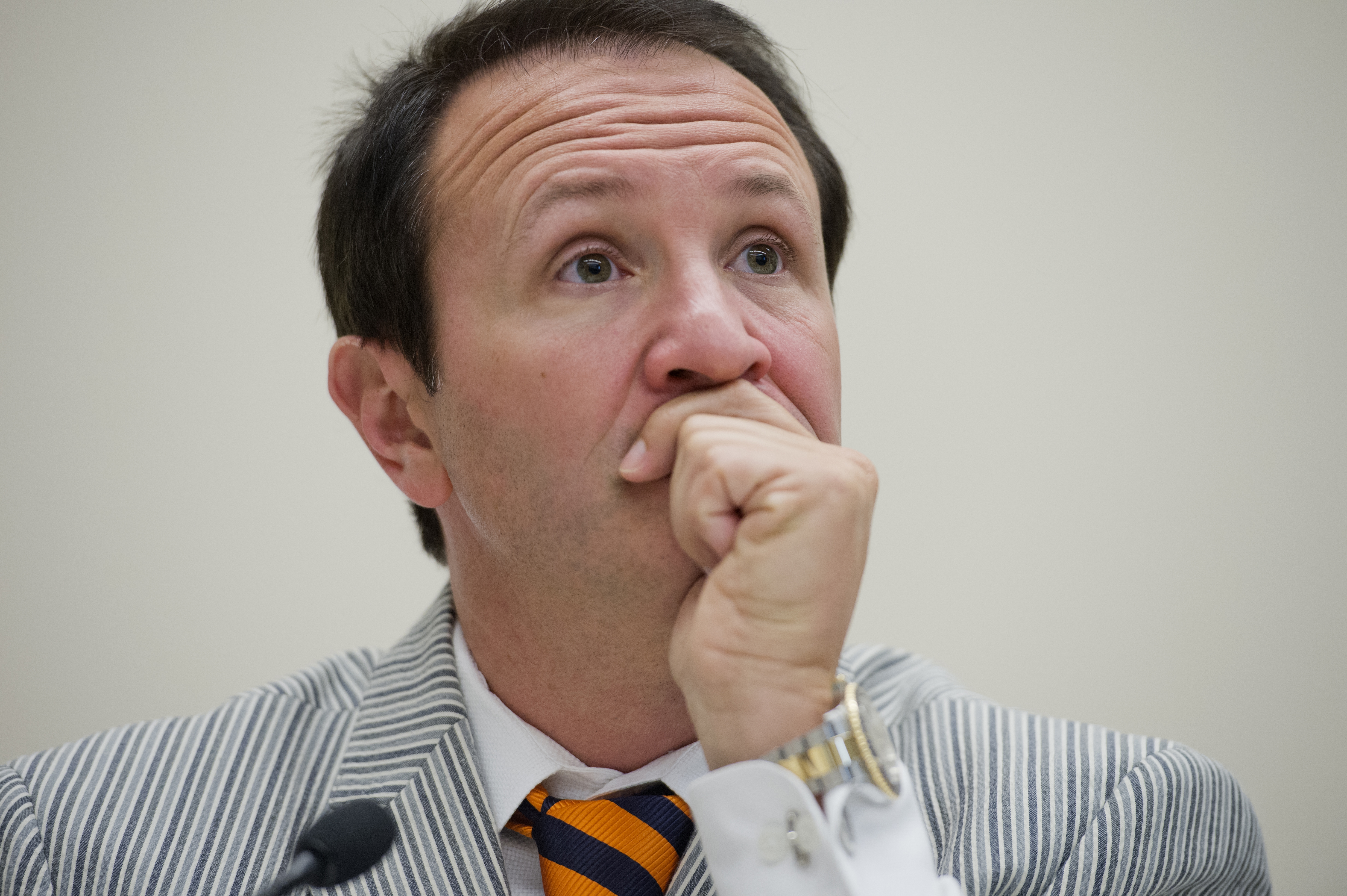 Louisiana Attorney General Jeff Landry said this week he would not investigate allegations of sex abuse within the Roman Catholic Church at parishes within the state's borders, blasting critics who pushed back on that decision and comparing them to the Ku Klux Klan. (PHOTO CREDIT: Tom Williams/CQ Roll Call)