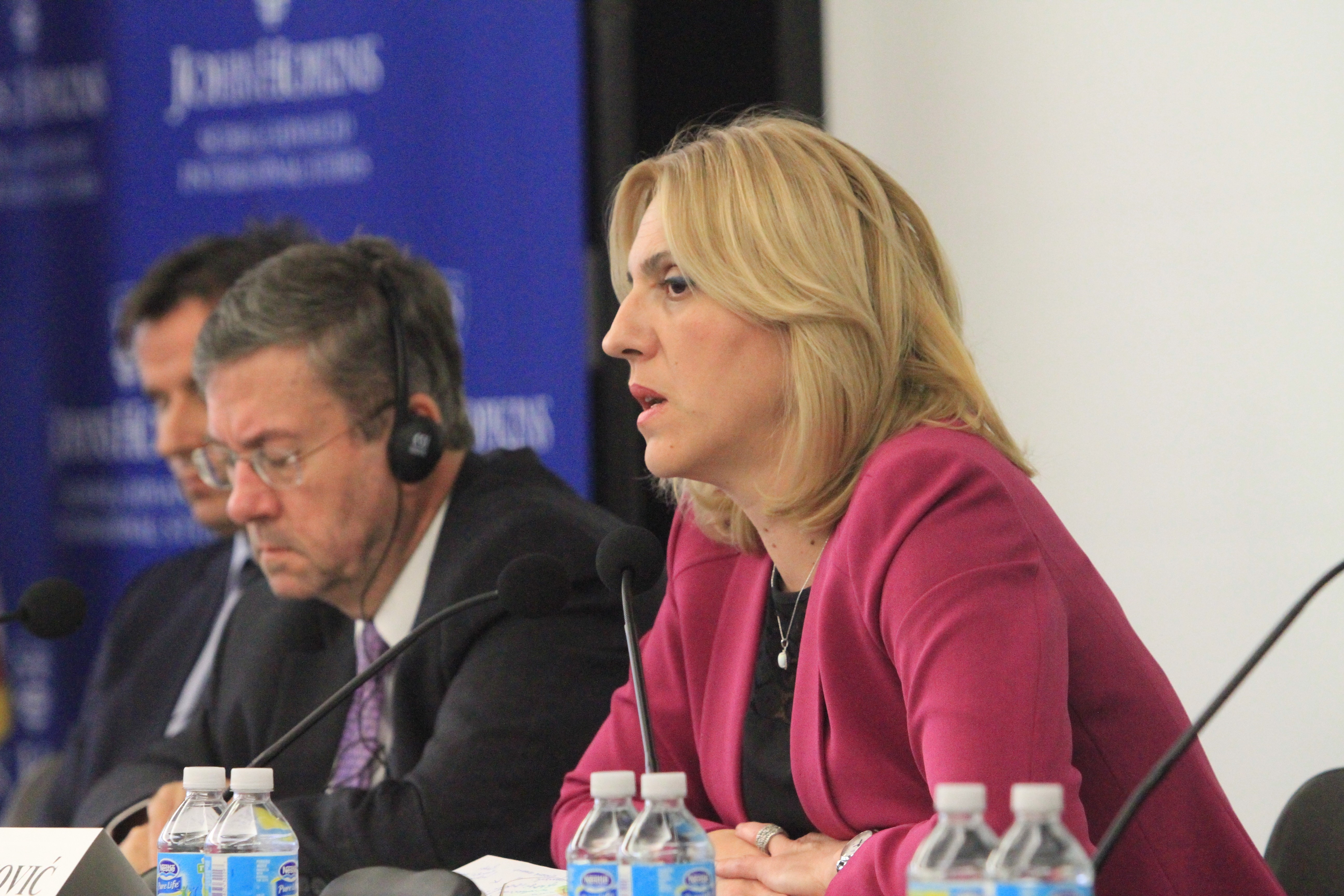 A lobbyist for the Bosnian party of Zeljka Cvijanovic (pictured here), whose leadership is sanctioned by the U.S. and has been pushing to break up Bosnia and Herzegovina, is now working for the Trump administration. CREDIT: ANADOLU AGENCY / GETTY