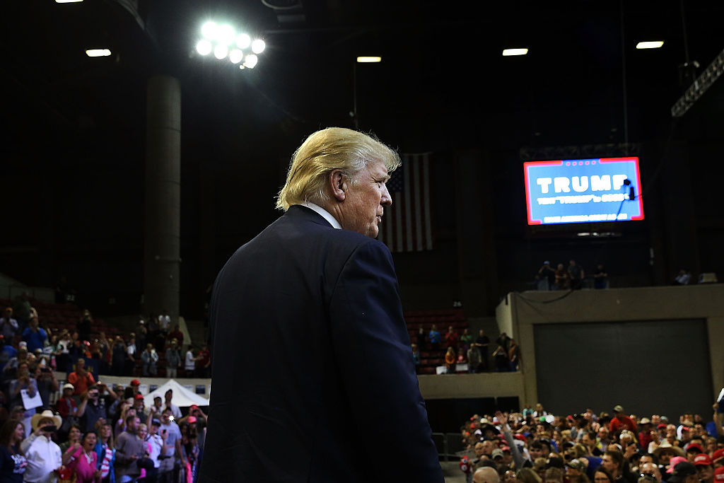 President Trump speaks at a campaign rally in Billings, Montana. (Photo credit: Spencer Platt/Getty Images)