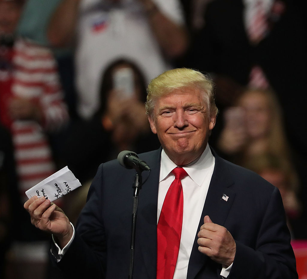 Donald Trump promised Mexico would pay for a border wall at a November 2016 campaign rally in Hershey, Pennsylvania.