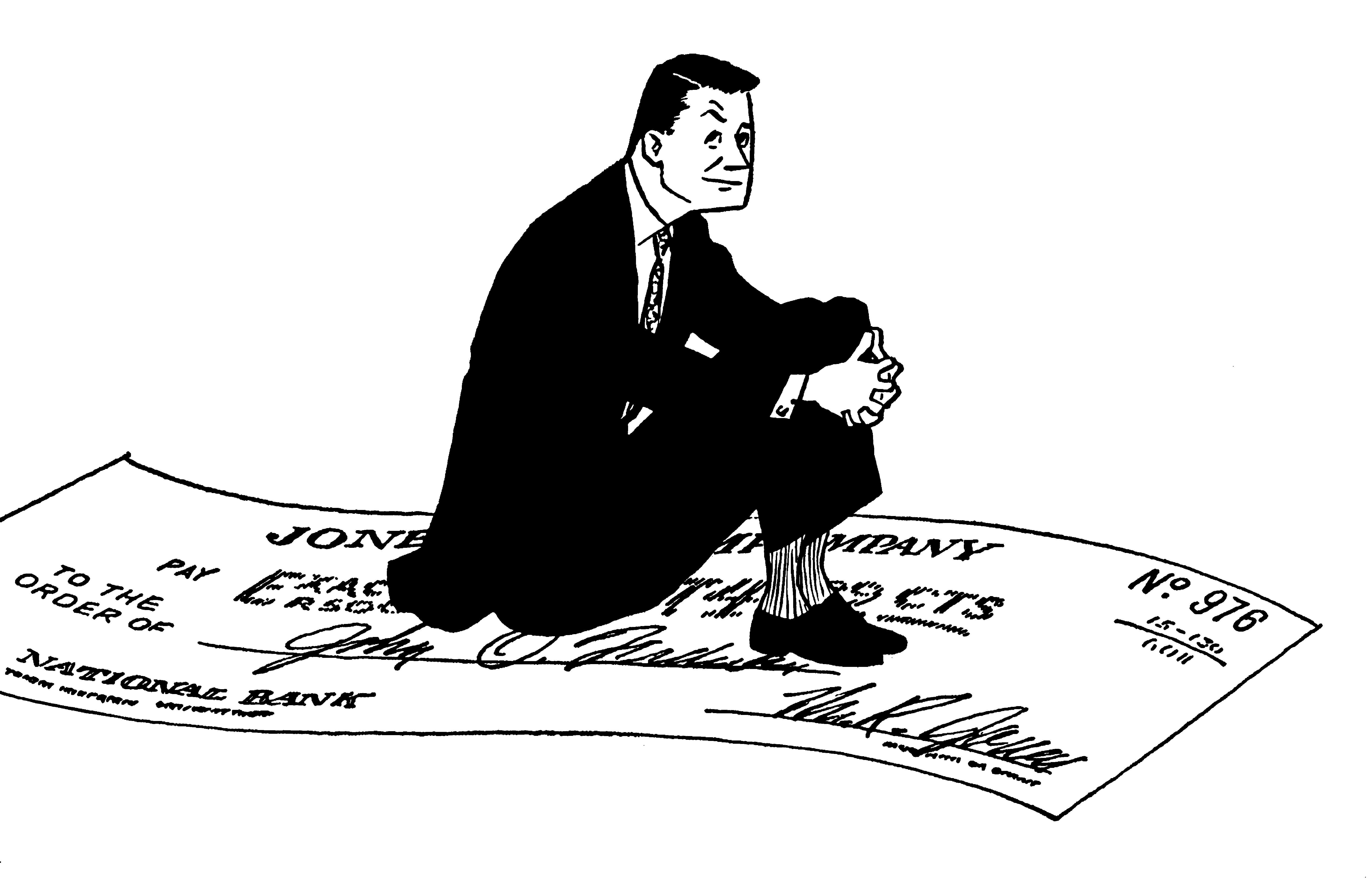 Man Riding a check in the Sky