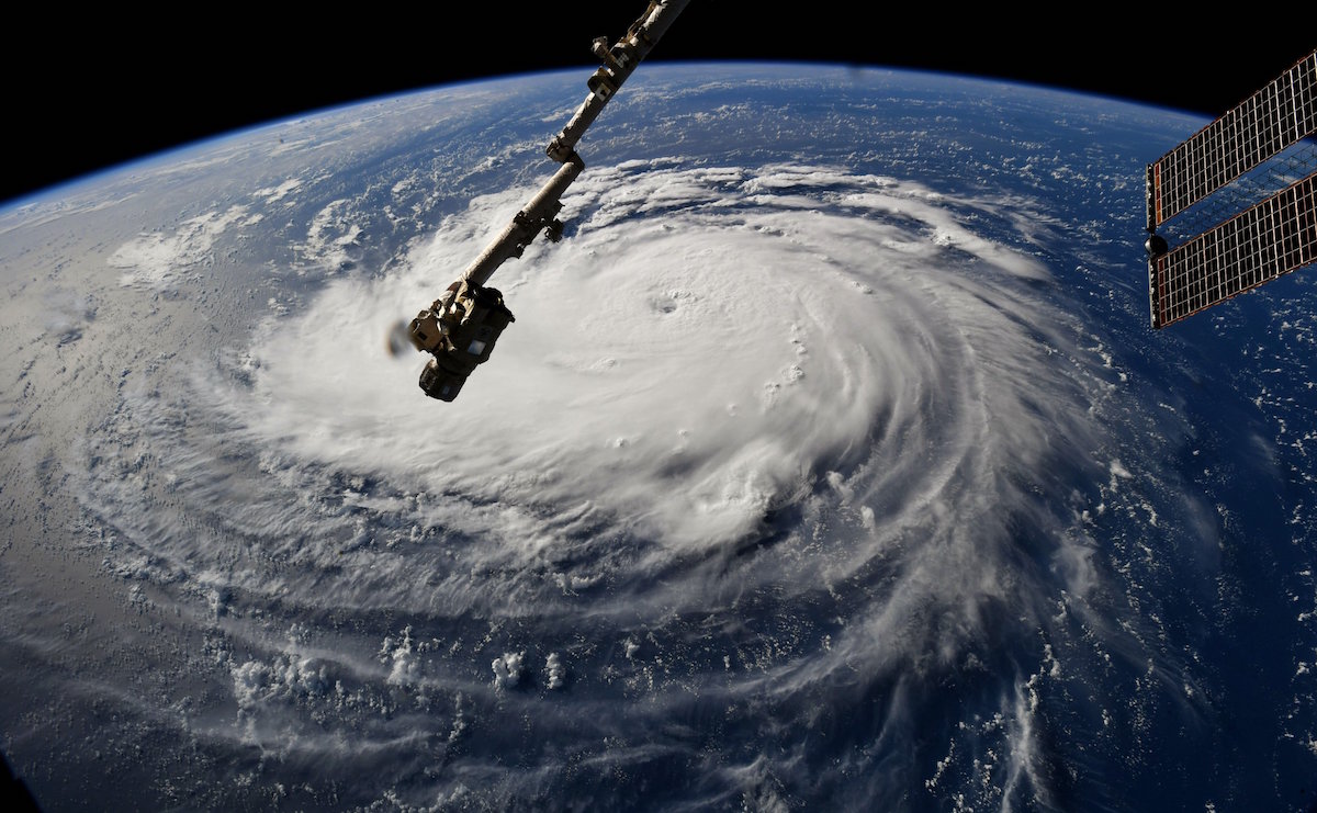 Hurricane Florence viewed from the Space Station, September 10, 2018. CREDIT: NASA.
