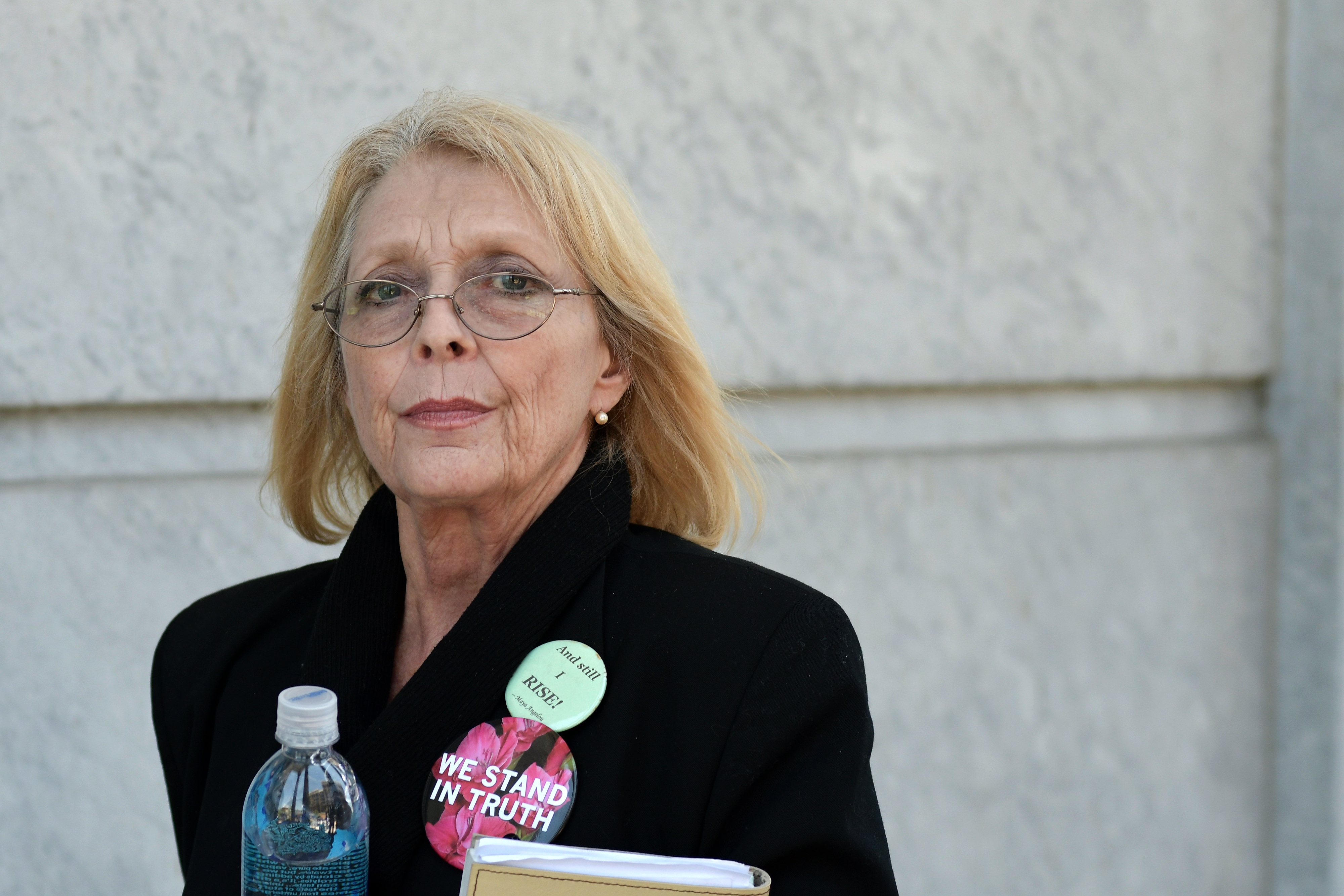 Victoria Valentino leaves Montgomery County Courthouse during the mid-day break on the fifth day of the Bill Cosby sexual assault trail in Norristown, Pennsylvania, on June 9, 2017. (Photo by Bastiaan Slabbers/NurPhoto via Getty Images)