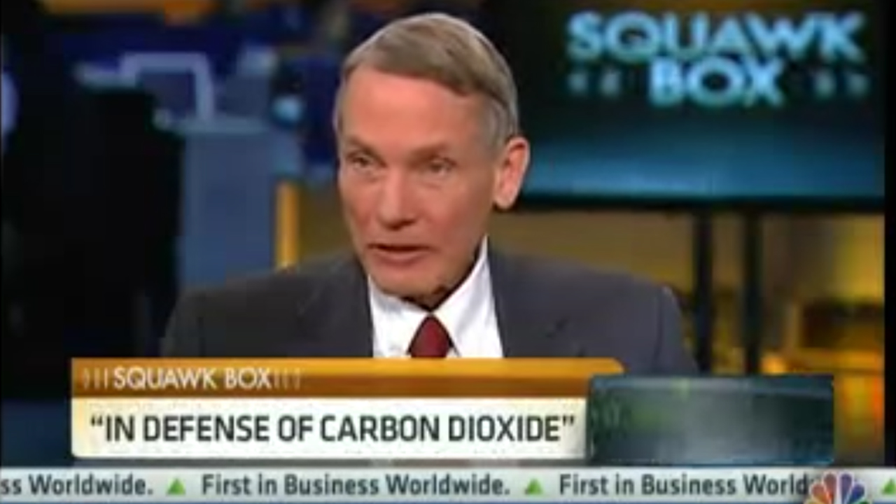 Screenshot of Will Happer attacking climate science on CNBC in 2013.