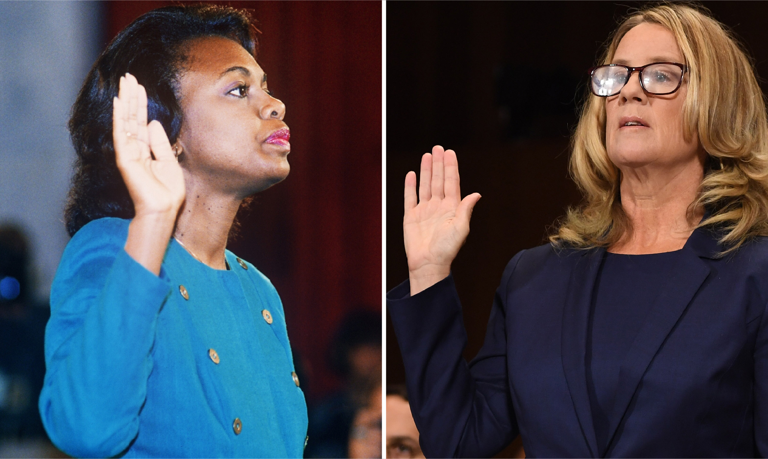 Today Dr. Christine Blasey Ford testified on the sexual assault claims she's made against Supreme Court nominee Brett Kavanaugh, and the resemblance to Anita Hill was striking. (Image credit: Adam Peck)