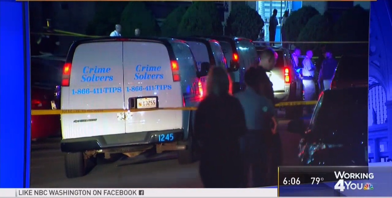 The scene outside the shooting in PG County Wednesday. (Credit: NBC Washington, Screenshot)