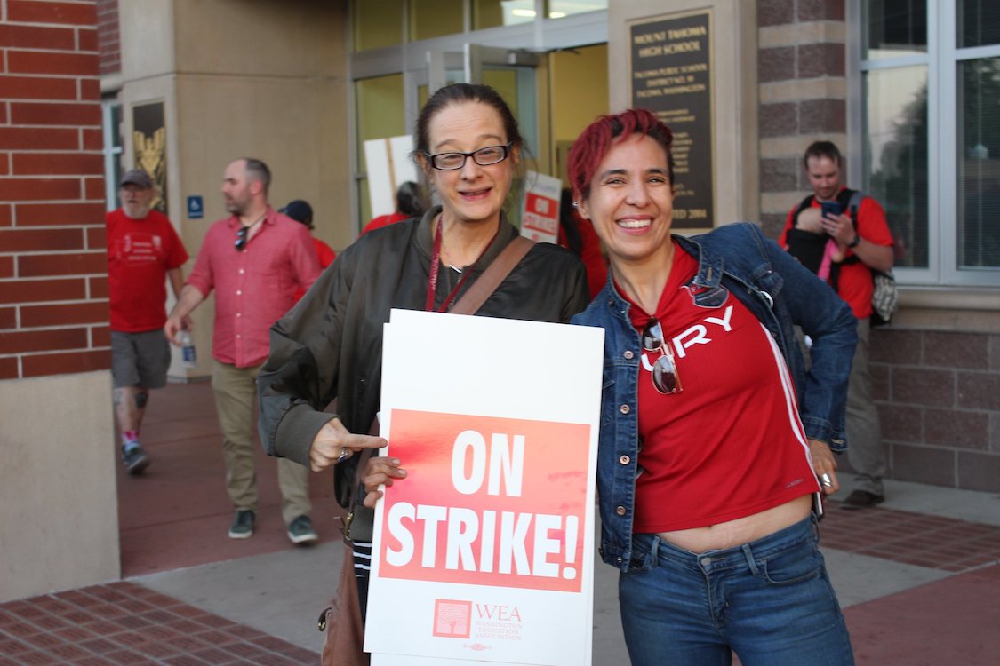 Tacoma teachers on strike. CREDIT: Tacoma Education Association/Facebook