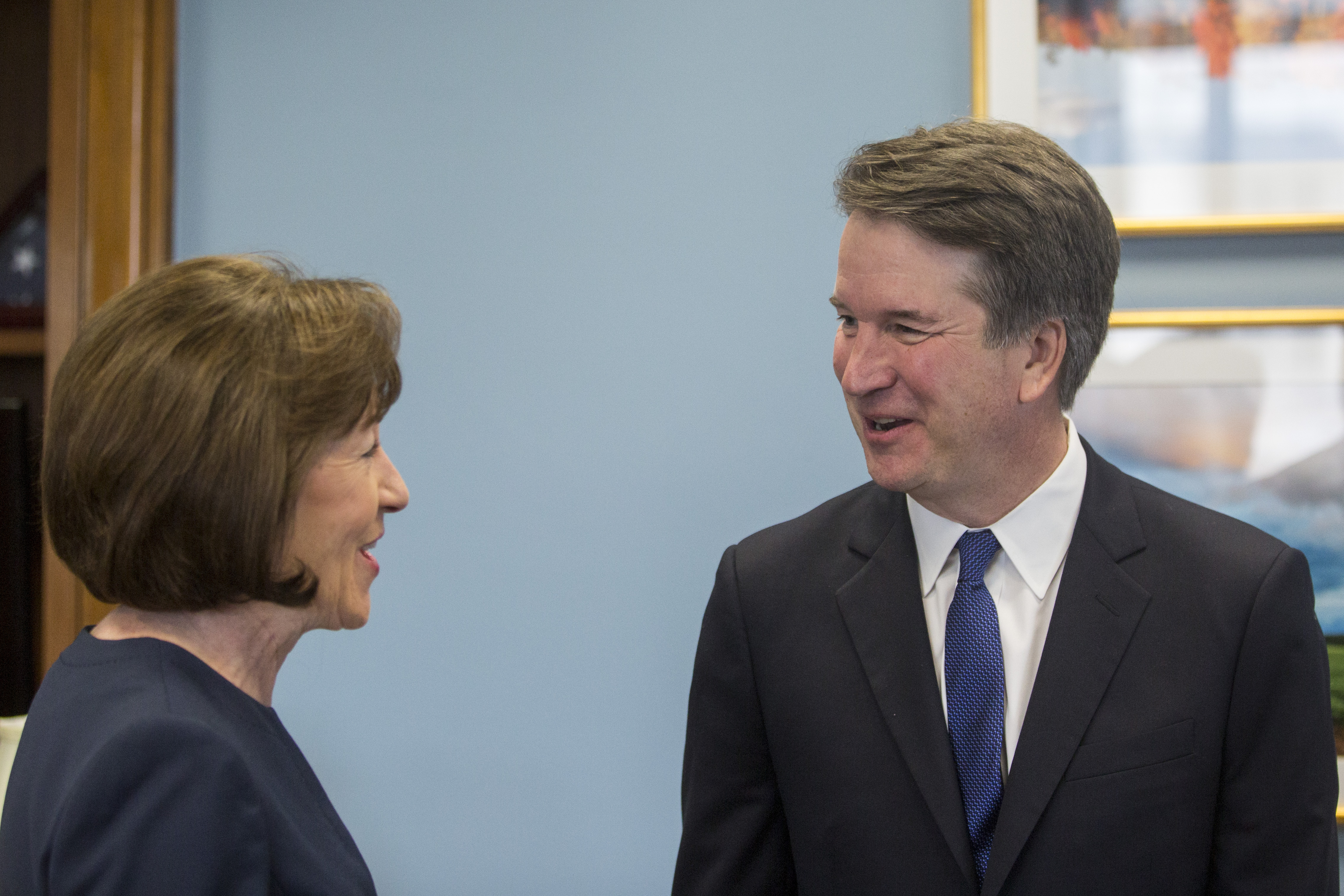 Supreme Court Nominee Brett Kavanaugh meets with Sen. Susan Collins (R-ME) ahead of his confirmation hearing, (CREDIT: Zach Gibson/Getty Images)