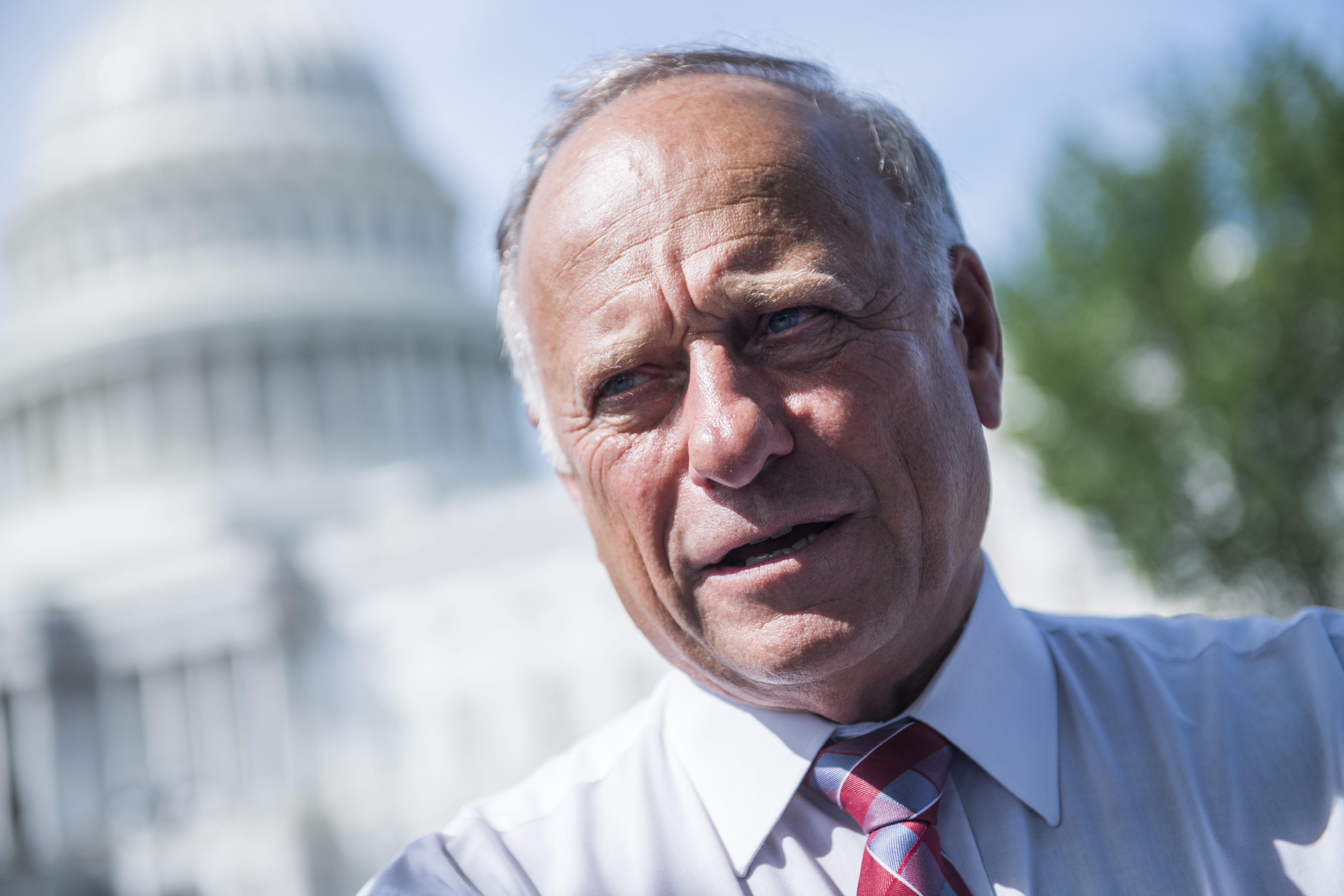 Iowa Republicans are getting tired of Rep. Steve King's (R) racist and offensive rhetoric -- and some of them are ready to switch sides. (Photo credit: Tom Williams/CQ Roll Call)