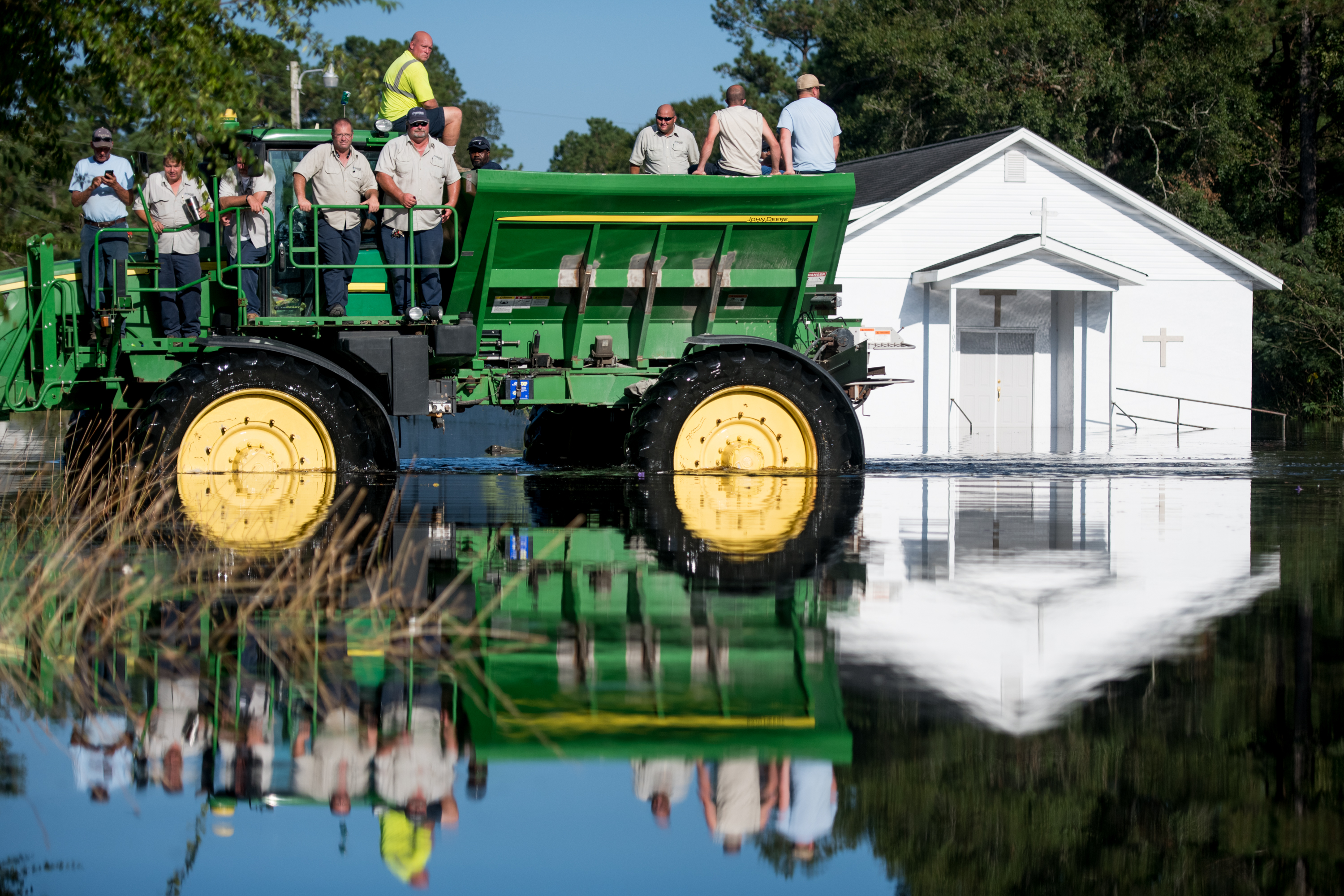 Nearly two weeks after making landfall in North Carolina, river flooding continues after Florence in northeastern South Carolina. (Credit: Sean Rayford/Getty Images)