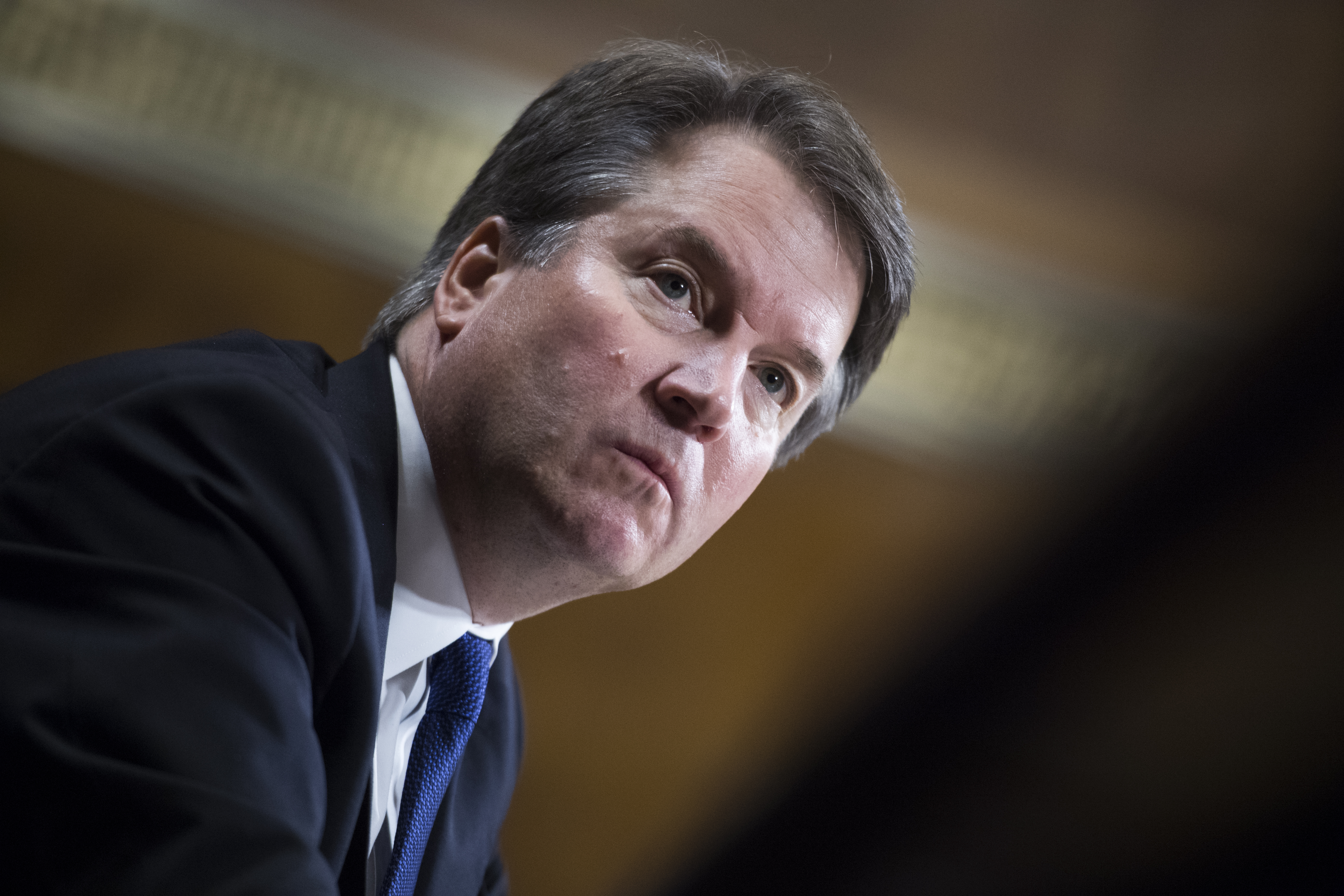 UNITED STATES - SEPTEMBER 27: Judge Brett Kavanaugh testifies during the Senate Judiciary Committee hearing on his nomination be an associate justice of the Supreme Court of the United States, focusing on allegations of sexual assault by Kavanaugh against Christine Blasey Ford in the early 1980s. (Photo By Tom Williams-Pool/Getty Images)