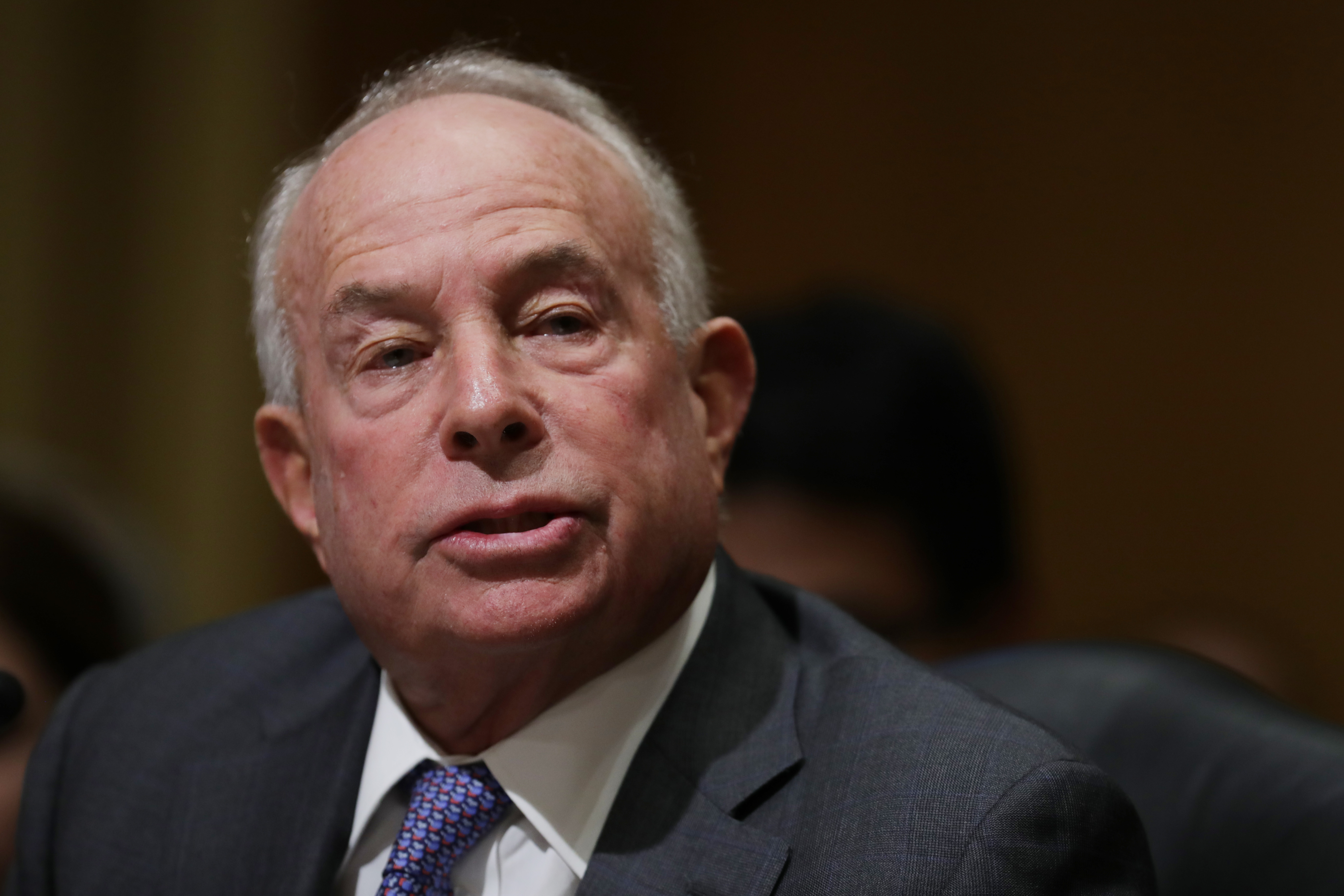 WASHINGTON, DC - OCTOBER 02: New York businessman Andrew Saul testifies before the Senate Finance Committee during his confirmation hearing to be commissioner of the Social Security Administration in the Dirksen Senate Office Building on Capitol Hill October 02, 2018 in Washington, DC. The former chairman of the Federal Retirement Thrift Investment Board and a New York Metropolitan Transit Authority board member, Saul ran for Congress in 2007 but dropped out of the race when it was reported that two of his campaign donors were bidding to build on MTA property. (Photo by Chip Somodevilla/Getty Images)