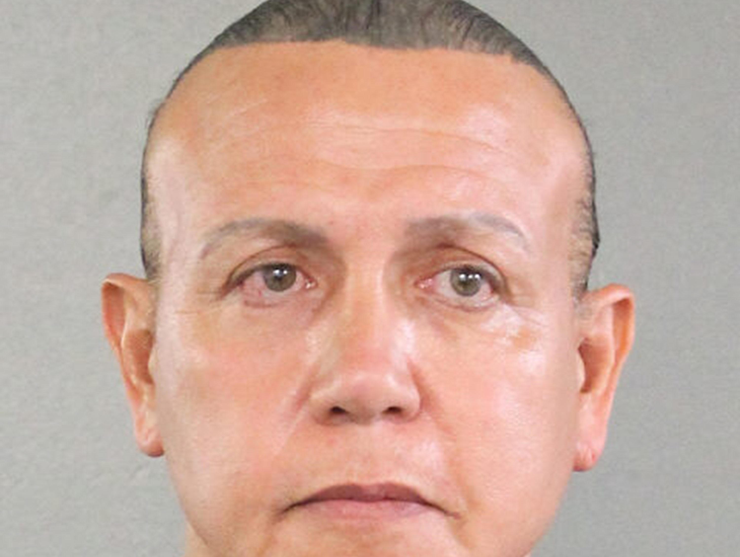 MIAMI, FL - UNSPECIFIED DATE: Cesar Sayoc poses for a mugshot photo in Miami, Florida. Mr. Sayoc was arrested Friday on allegations that he was the person that mailed pipe bomb devices that targeted critics of President Donald Trump. (Photo by Broward County Sheriff's Office via Getty Images)