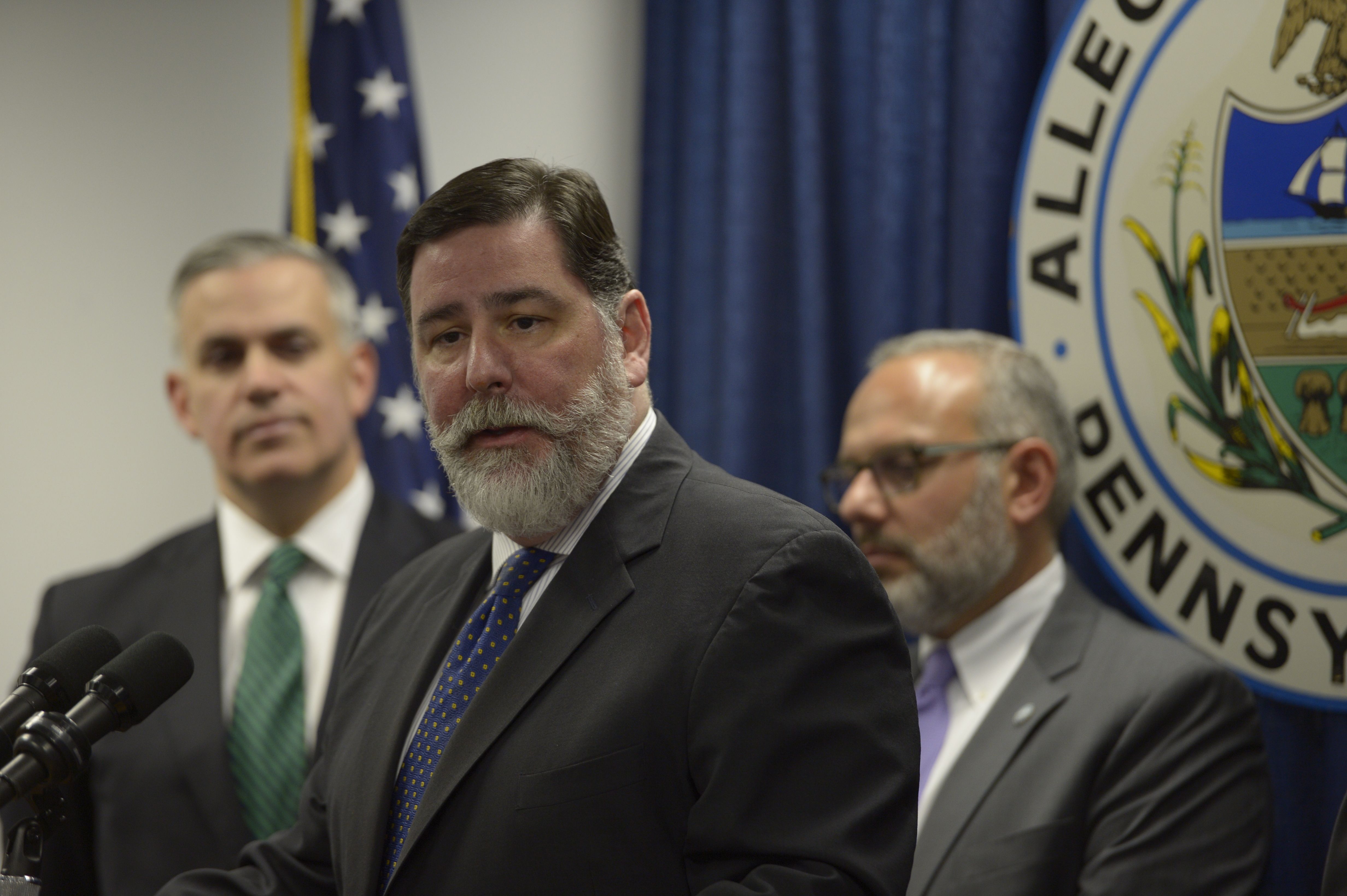 Pittsburghs Mayor Bill Peduto addresses members of the media on October 28, 2018 during a press conference in Pittsburgh, after eleven people were shot and six injured during a shooting at Tree of Life synagogue in the Squirrel Hill neighborhood of Pittsburgh on October 27, 2018. (Photo by Dustin Franz / AFP / Getty Images)