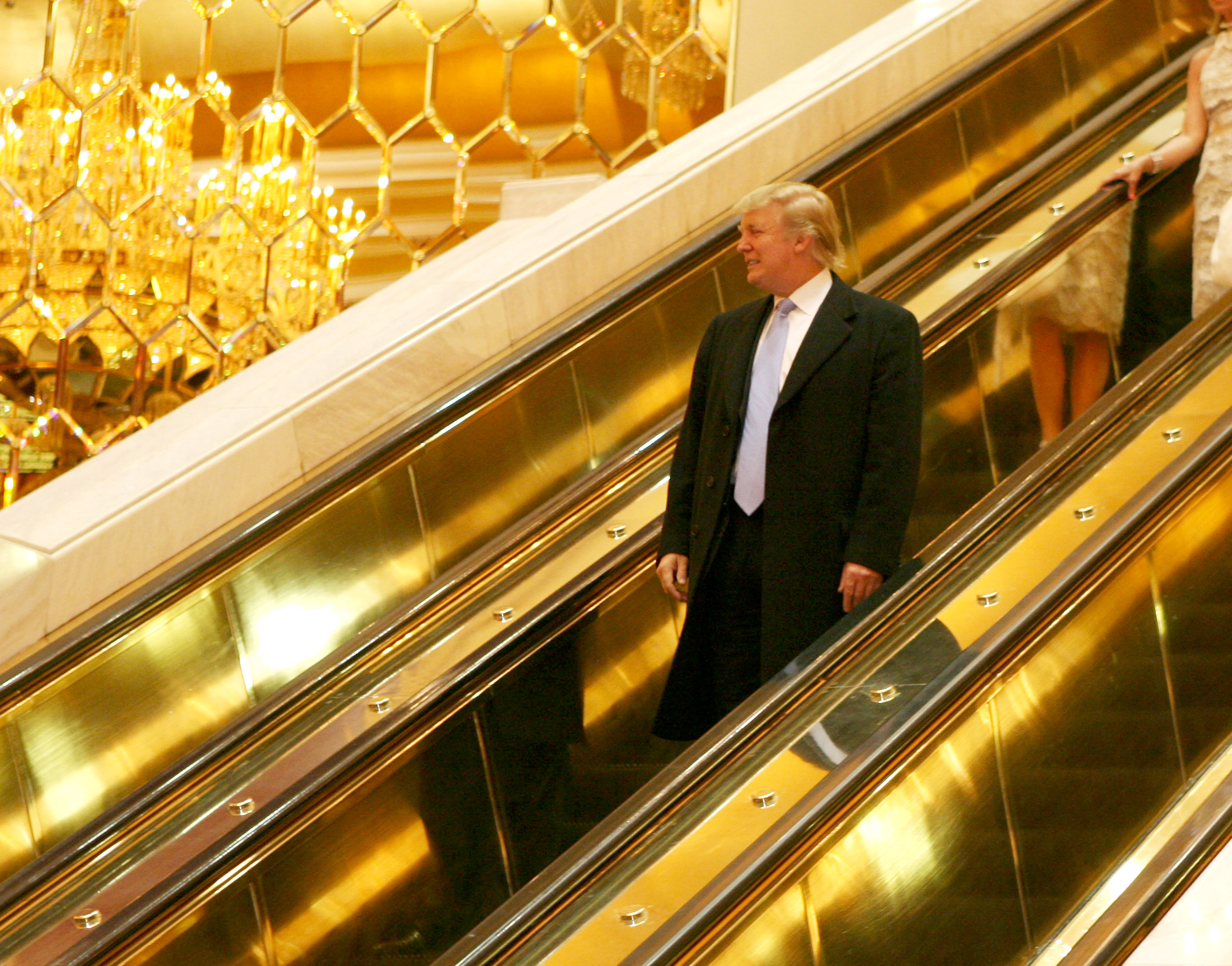 Donald Trump during Donald Trump Cutting the Ribbon on his New Apprentice Slots at Taj Mahal at Taj Mahal in Atlantic City, New Jersey, United States. (Photo by Tom Briglia/FilmMagic)