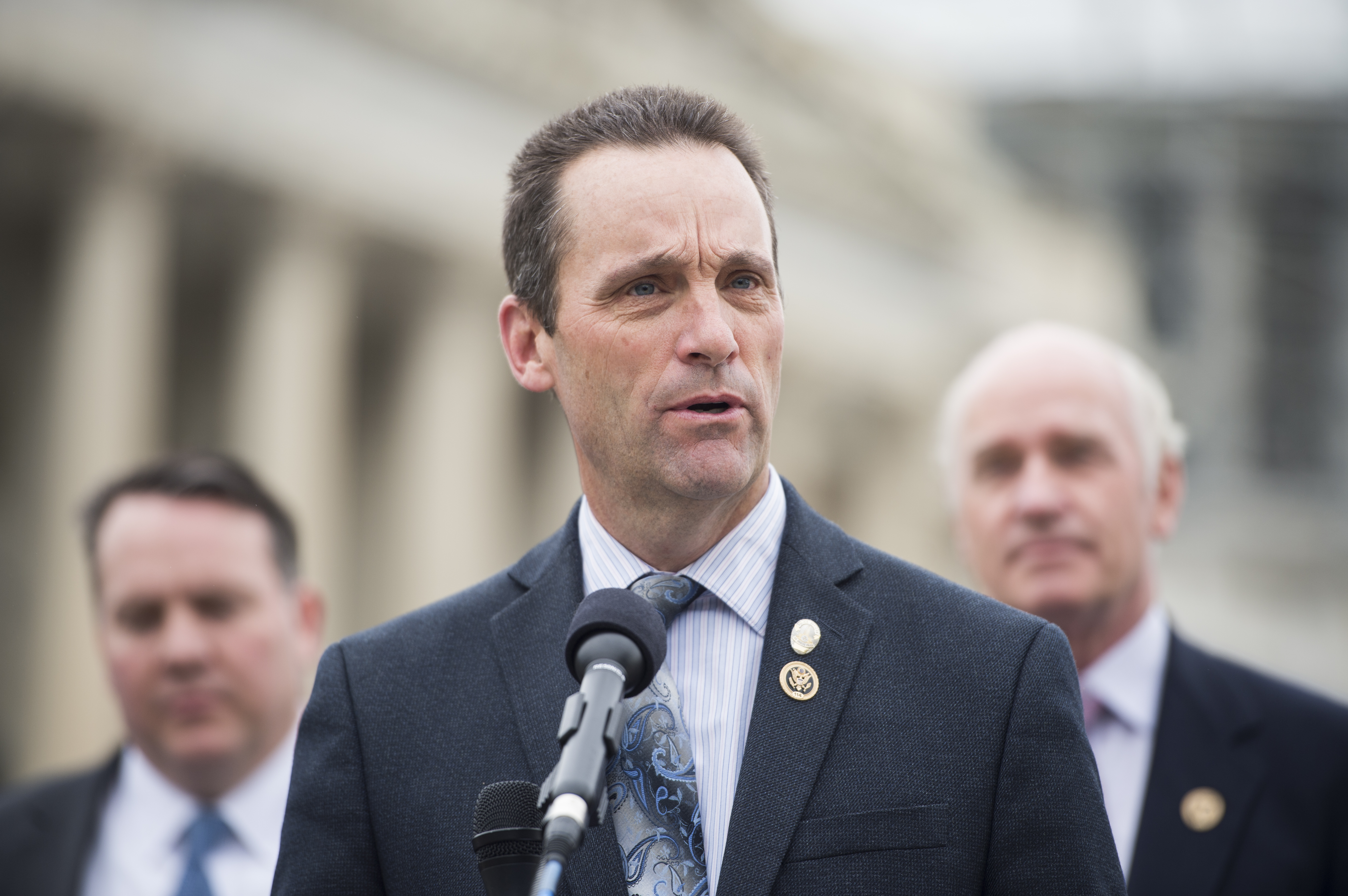 Rep. Steve Knight (R-CA) speaks during the news conference at the Capitol with other members of the Heroin Task Force on combating heroin abuse on Thursday, April 21, 2016. (Photo Credit: Bill Clark/CQ Roll Call)