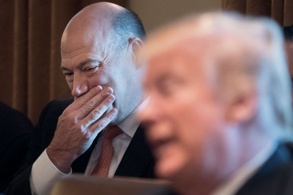Then-National Economic Council director Gary Cohn and Donald Trump at a March 2018 cabinet meeting.