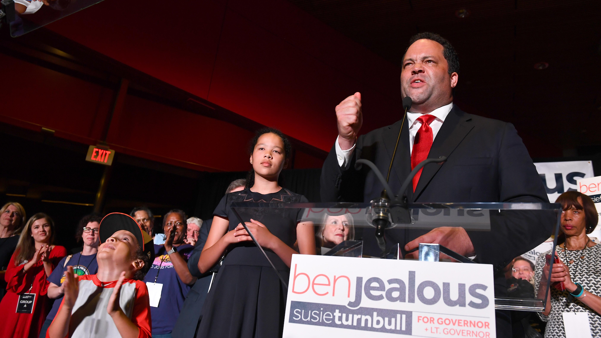 Ben Jealous won the Democratic primary for Maryland Governor and addressed the crowd gathered at the Reginald F. Lewis Museum of Maryland African-American History & Culture June 26, 2018 in Baltimore, MD. Photo by Katherine Frey/The Washington Post via Getty Images