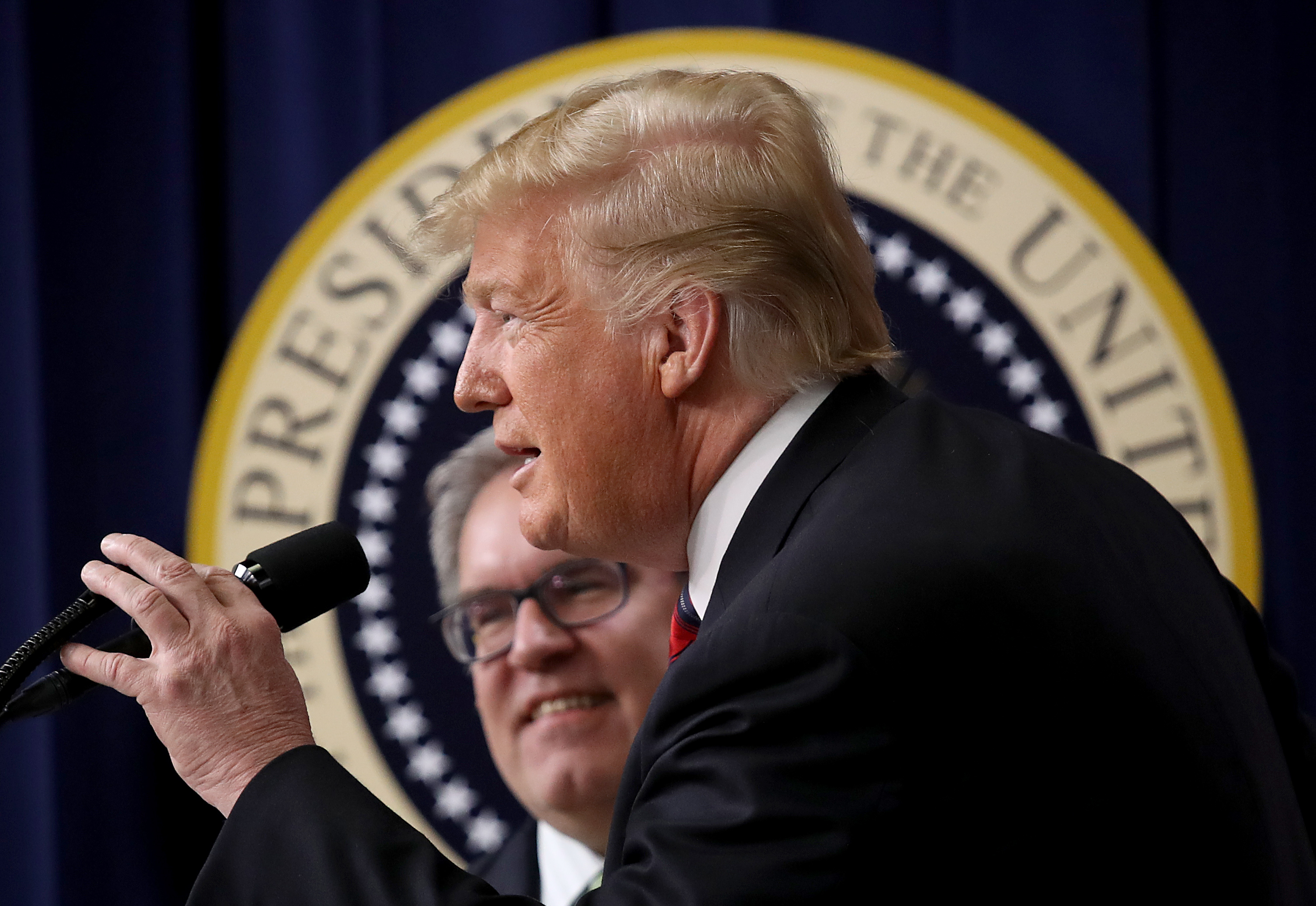 President Trump delivers remarks with EPA acting Administrator Andrew Wheeler at the White House on October 23, 2018 in Washington, D.C. CREDIT: Win McNamee/Getty Images
