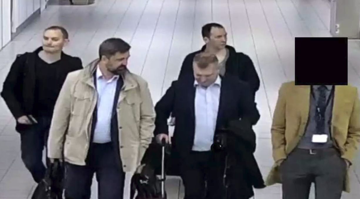 The alleged spies entering the Netherlands via Schipol Airport (Credit: Netherlands Defense Ministry)