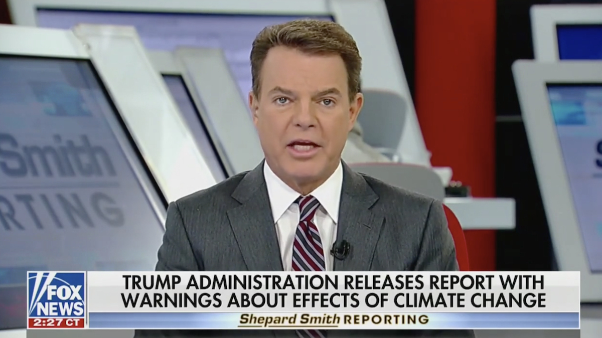 SCREEN SHOT FROM FOX NEWS STORY MONDAY ON TRUMP ADMINISTRATION'S NEW CLIMATE REPORT.
