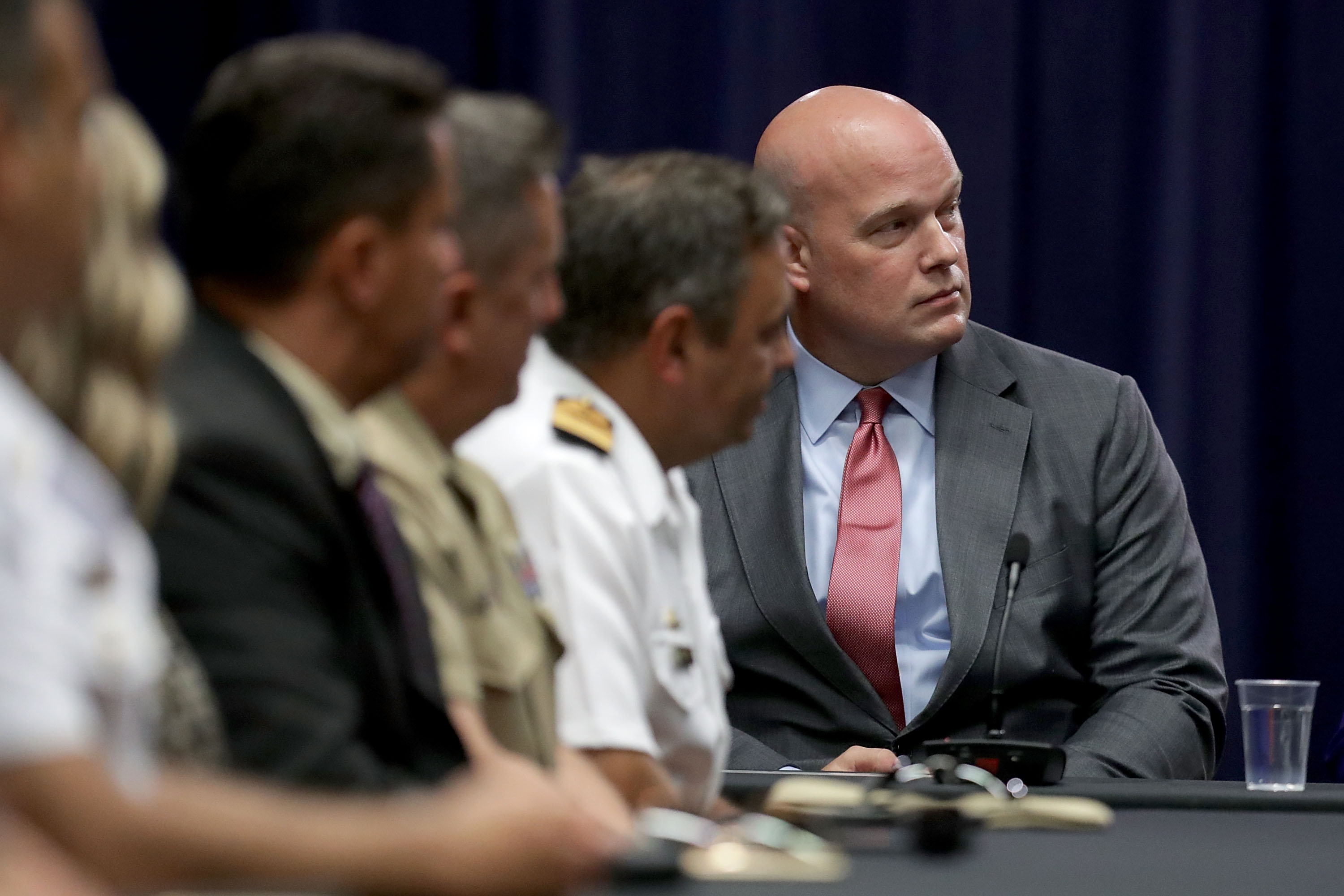 Trump named Matt Whitaker (R) acting attorney general, meaning he'll now oversee the Russia investigation. (CREDIT: Chip Somodevilla/Getty Images)