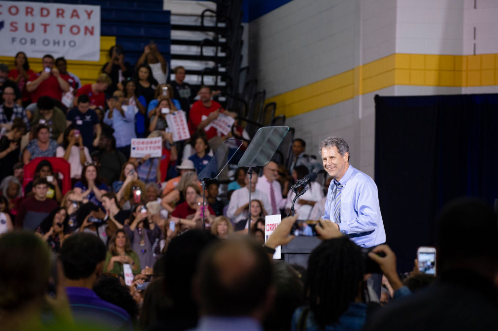 Sherrod Brown speaks at a rally in Cleveland, Ohio on September 13, 2018. (Angelo Merendino/Getty Images)