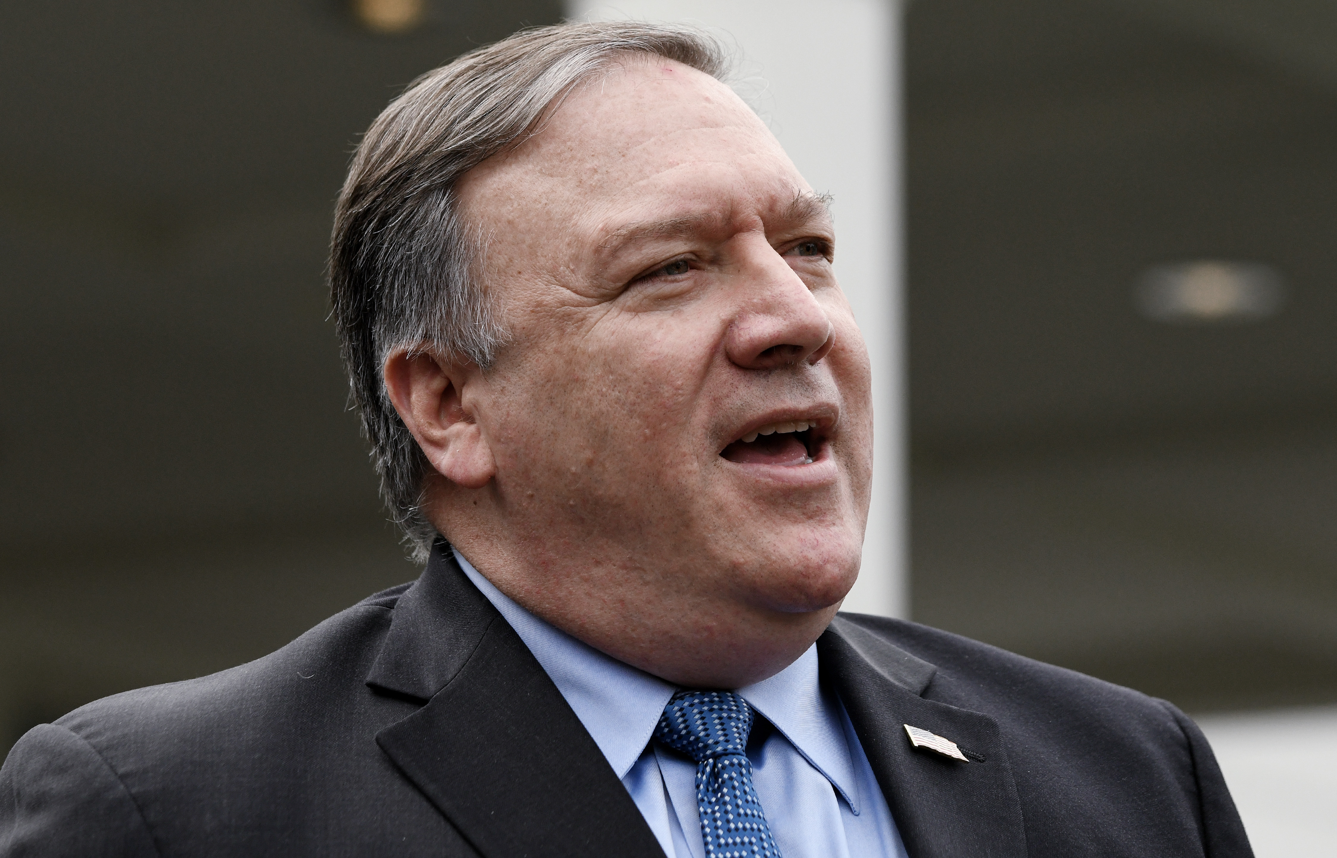 US Secretary of State Mike Pompeo speaks outside the West Wing at the White House October 9, 2018 in Washington, DC. (Credit: OLIVIER DOULIERY/AFP/Getty Images)