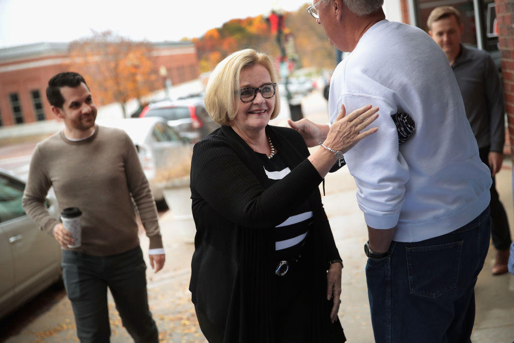 Claire McCaskill at a campaign stop in Fulton, Missouri on November 2, 2018. (Scott Olson/Getty Images)