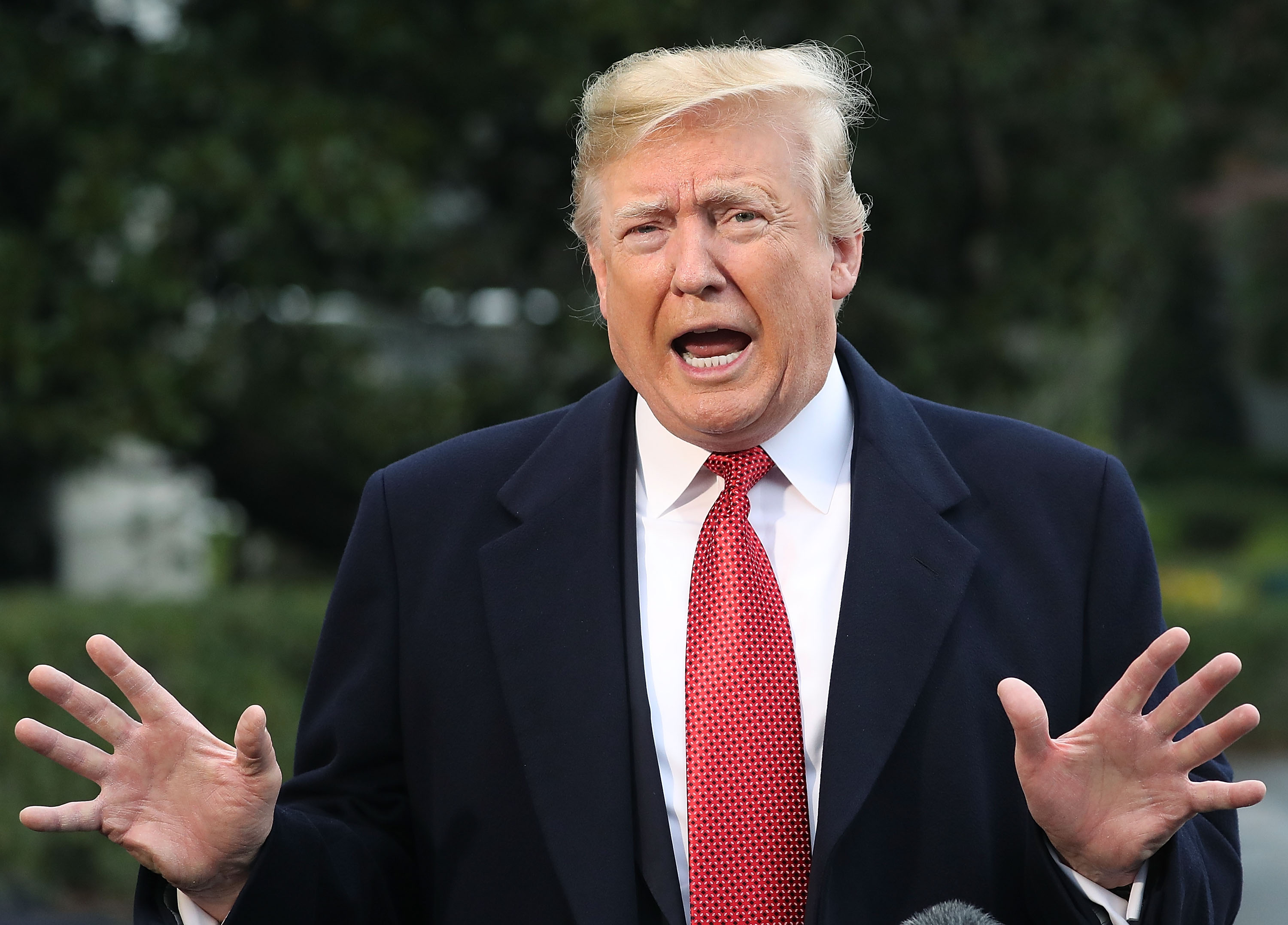 President Donald Trump speaks to the media at the White House. (Photo by Mark Wilson/Getty Images)