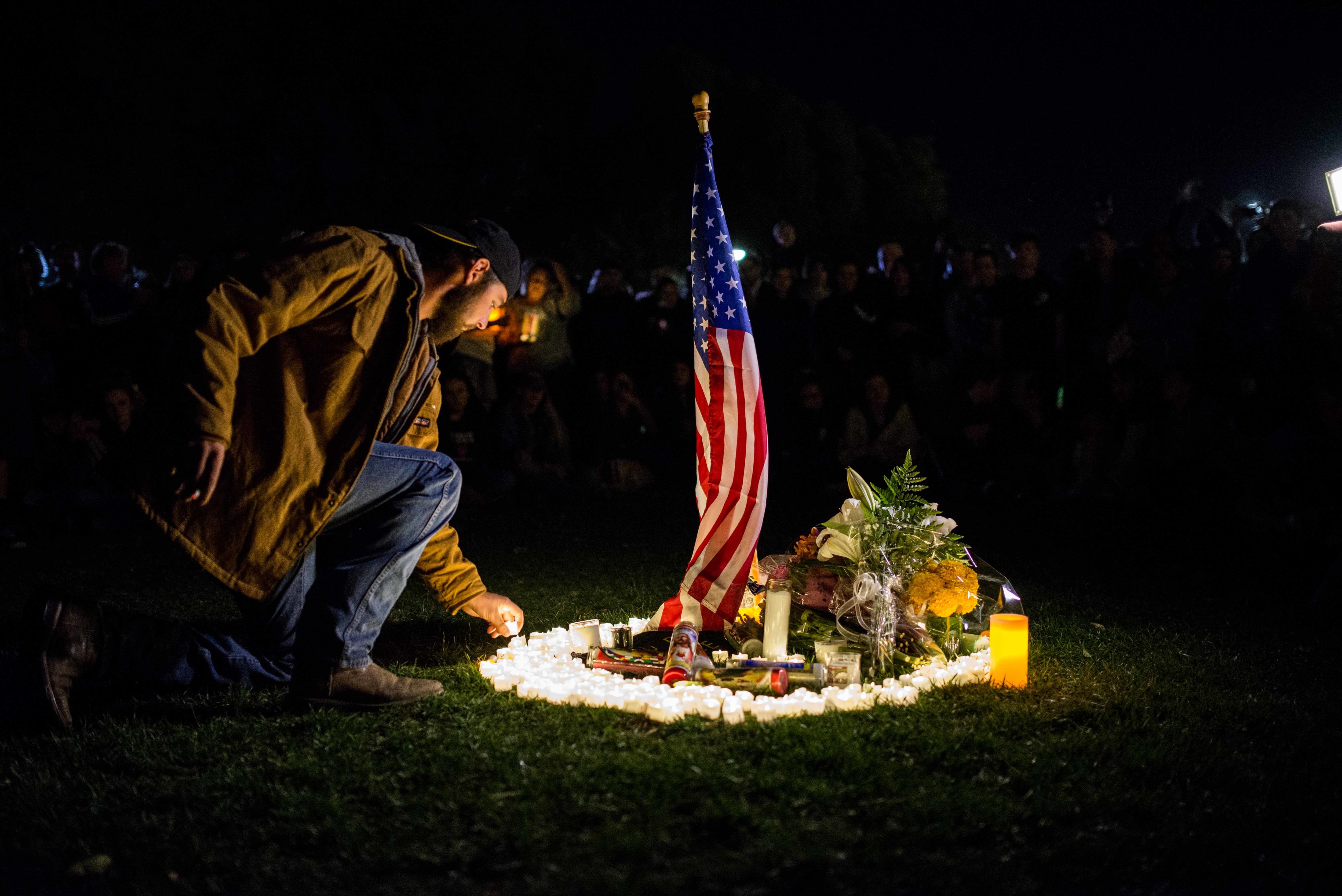 12 people were killed in another mass shooting at Borderline Bar in Thousand Oaks, California Wednesday. CREDIT: September Dawn Bottoms/SOPA Images/LightRocket via Getty Images