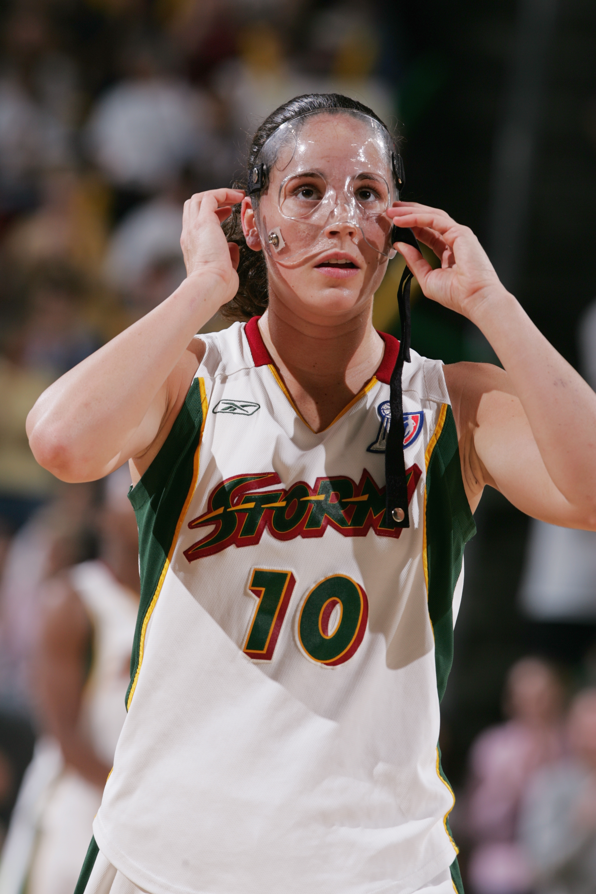 SEATTLE - OCTOBER 10: Sue Bird #10 of the Seattle Storm looks on during Game 2 of the WNBA Finals against the Connecticut Sun on October 10, 2004 at the Key Arena in Seattle, Washington. The Storm won 67-65. NOTE TO USER: User expressly acknowledges and agrees that, by downloading and/or using this Photograph, user is consenting to the terms and conditions of the Getty Images License Agreement. (Photo by Jeff Vinnick/Getty Images)