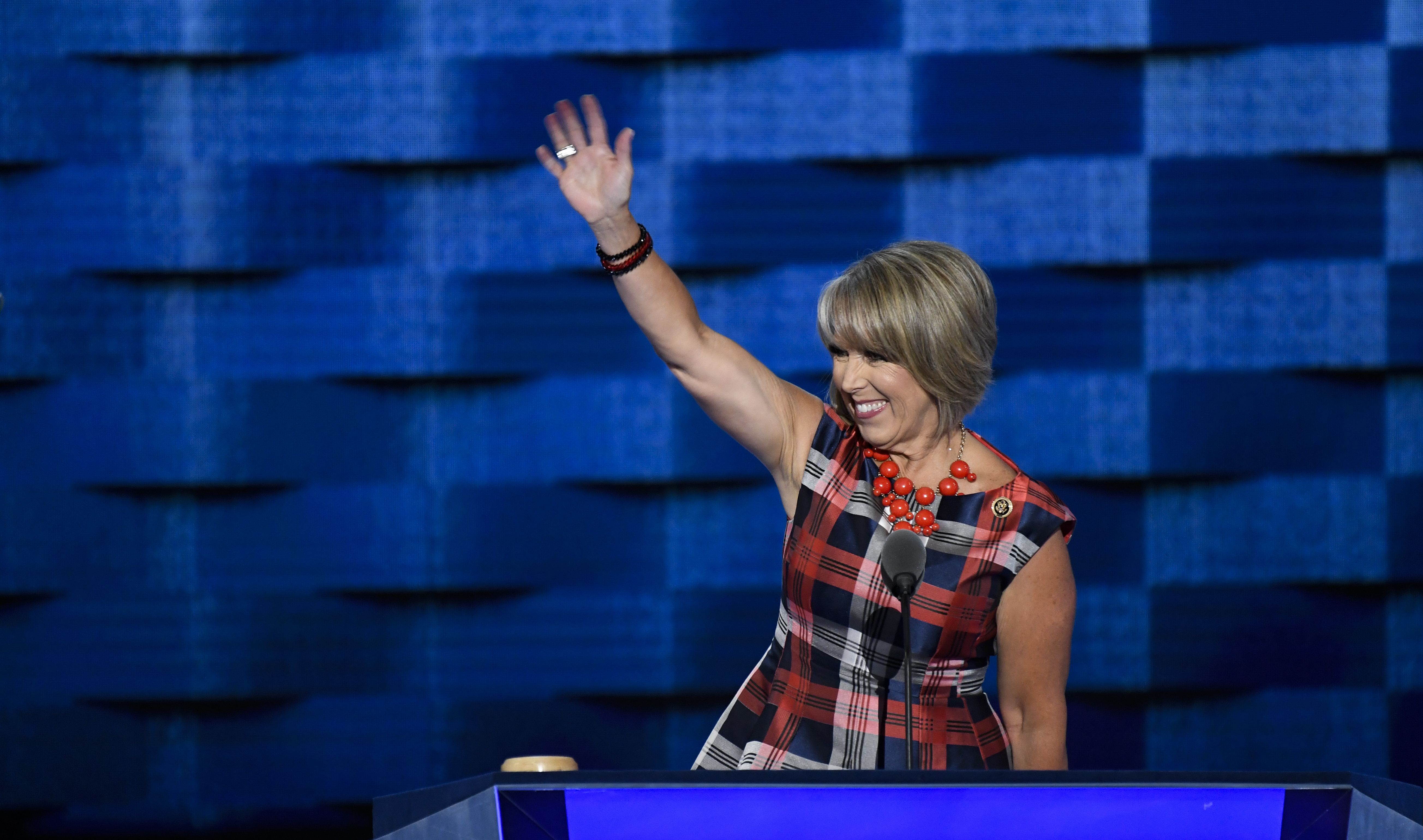 Rep. Michelle Lujan Grisham, D-N.M., speaks at the Democratic National Convention in Philadelphia on Wednesday, July 27, 2016. (Credit: Bill Clark/CQ Roll Call)