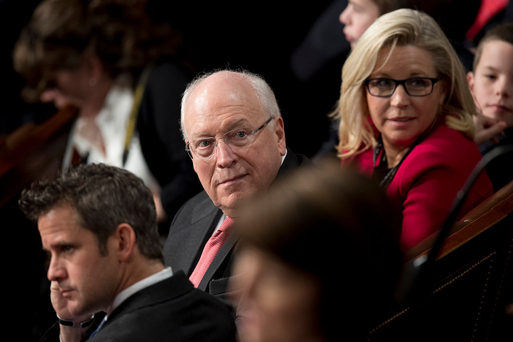 Liz Cheney and Dick Cheney on Capitol Hill on January 3, 2017. (JIM WATSON/AFP/Getty Images)