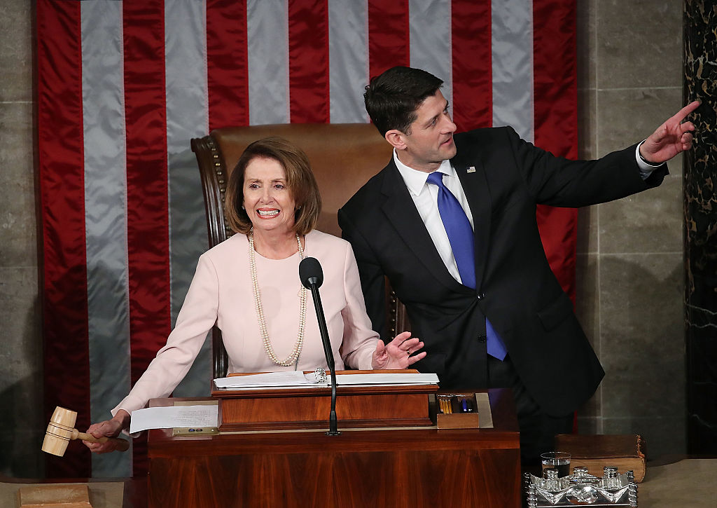 Nancy Pelosi and Paul Ryan in the House Chamber on January 3, 2017. (Mark Wilson/Getty Images)