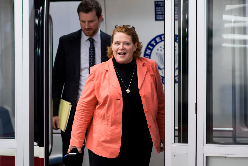 Heidi Heitkamp in the U.S. Capitol on October 31, 2017. (Bill Clark/CQ Roll Call)