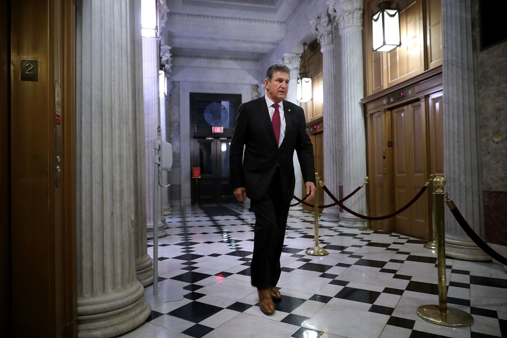 Joe Manchin in the U.S. Capitol on February 9, 2018. (Chip Somodevilla/Getty Images)