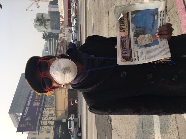 Angel Mason, right after she was given a mask. (CREDIT: Kiley Kroh)