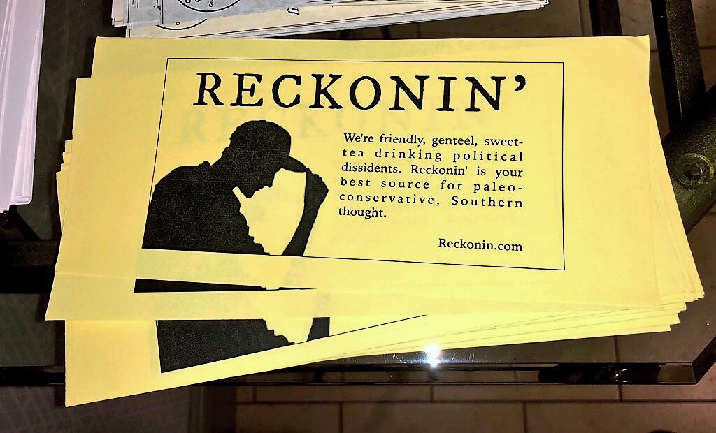 Some of the reading material at Saturday's conference pointed to further material for so-called "Southern thought." CREDIT: CASEY MICHEL