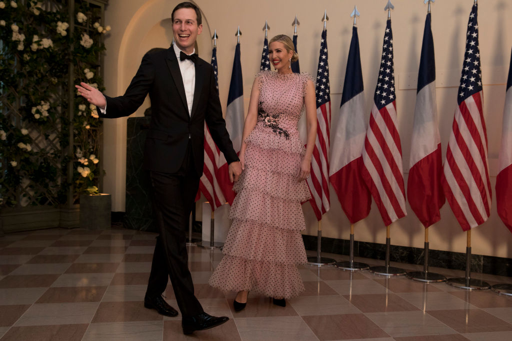 Ivanka Trump and Jared Kushner at the White House for a state dinner on April 24, 2018. (Aaron P. Bernstein/Getty Images)