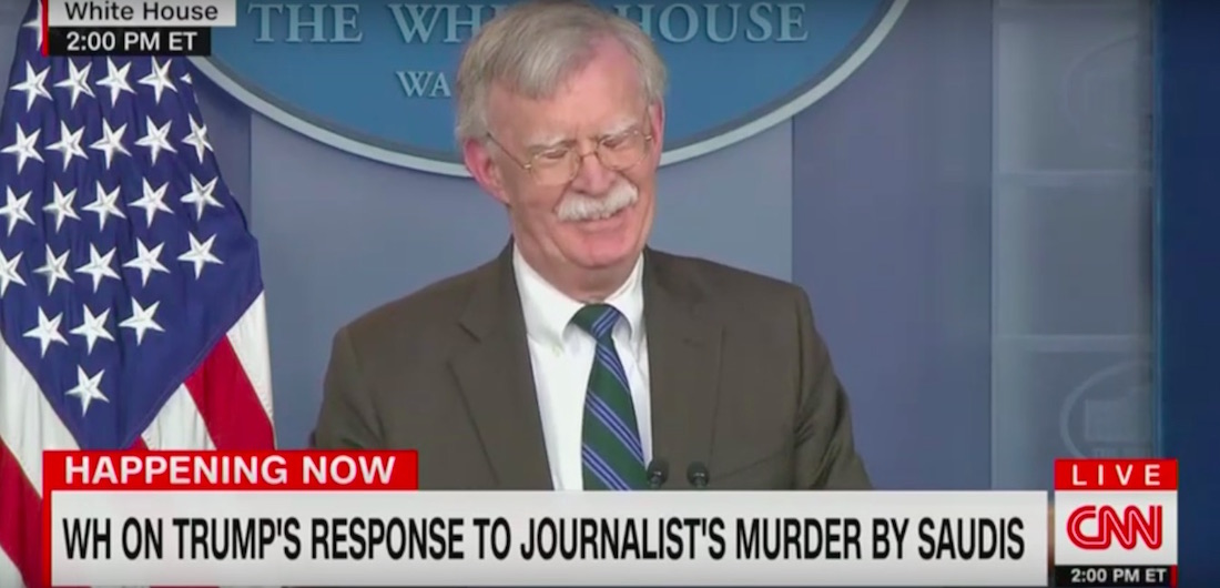John Bolton at the White House on November 27, 2018. (Screengrab/CNN)
