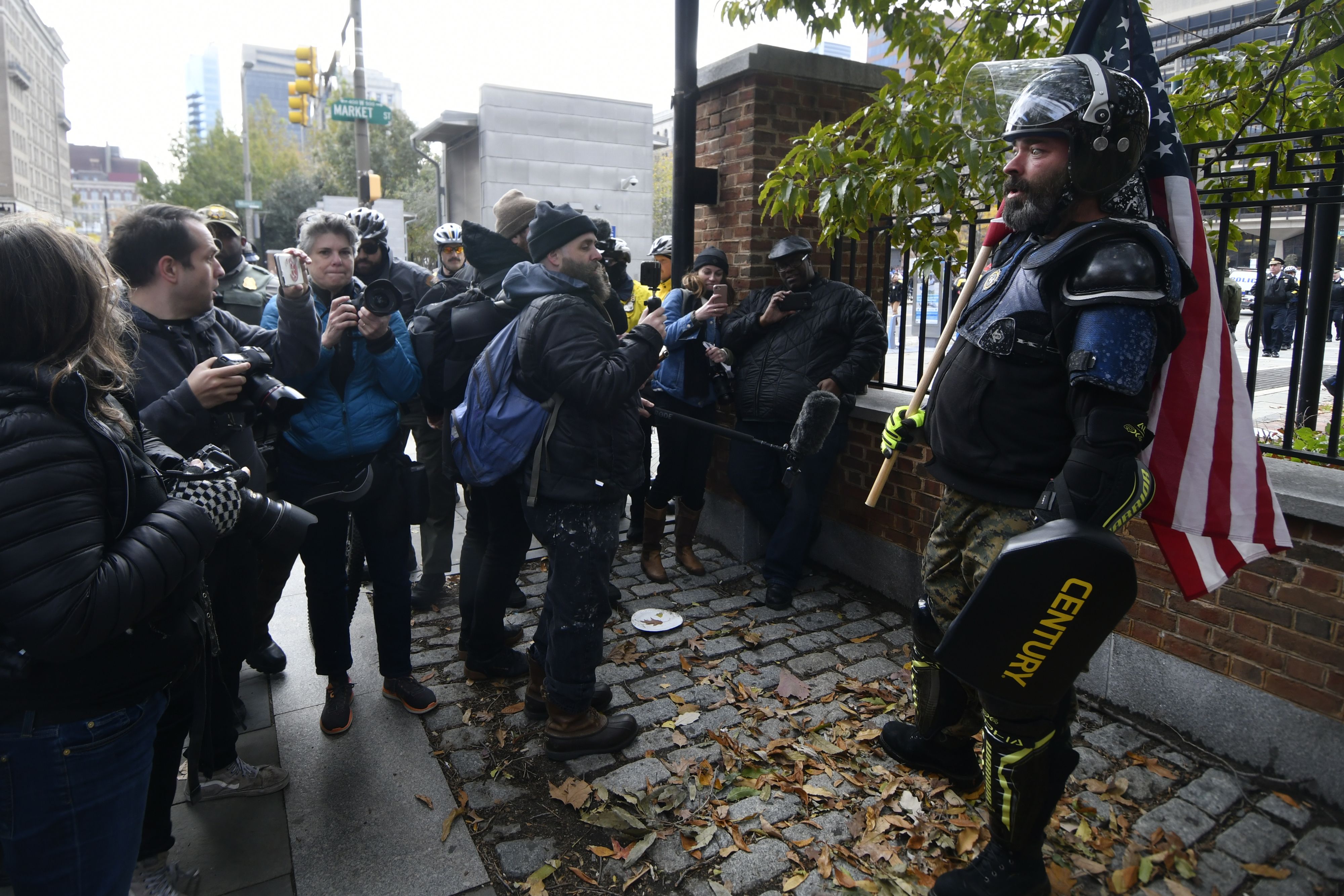 FAR-RIGHT PROUD BOY attended RALLY WITH OTHER TRUMP SUPPORTERS IN PHILADELPHIA ON NOVEMBER 17, 2018. Photo by Bastiaan Slabbers/NurPhoto via Getty Images