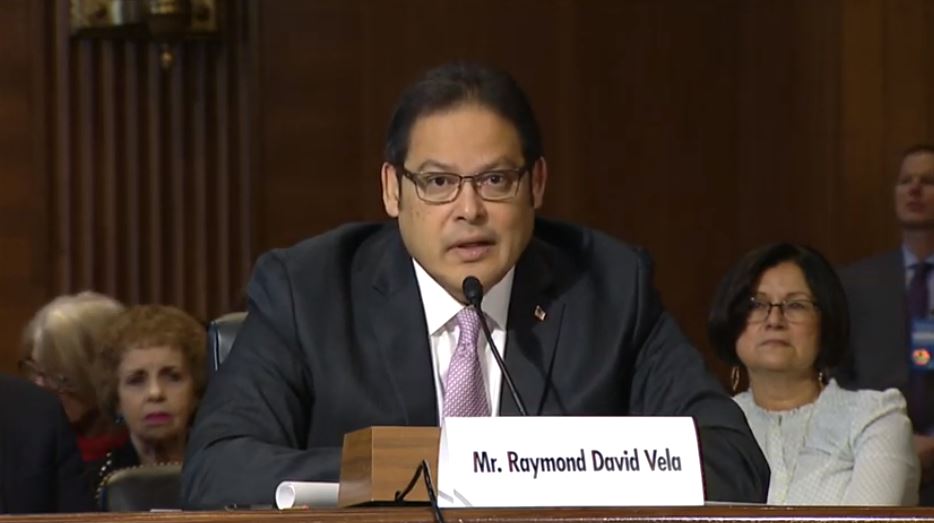 Raymond David Vela, President Trump's nominee to head the National Park Service, testifies at his confirmation hearing on November 15, 2018. CREDIT: Senate ENR/screenshot