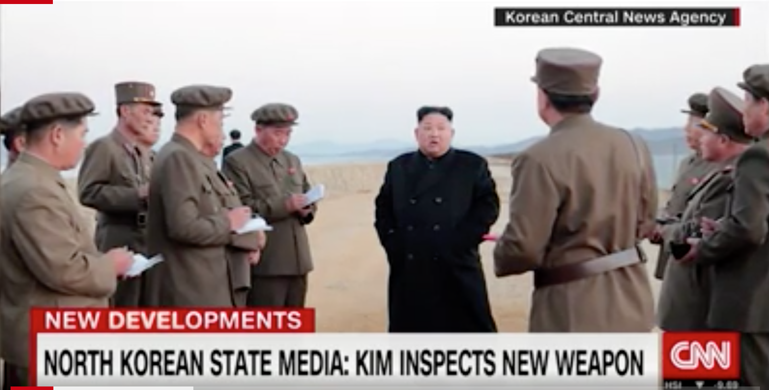 North Korean leader Kim Jong-un reportedly presided over the testing of a new, unnamed weapon. (PHOTO CREDIT: Screen shot, CNN)