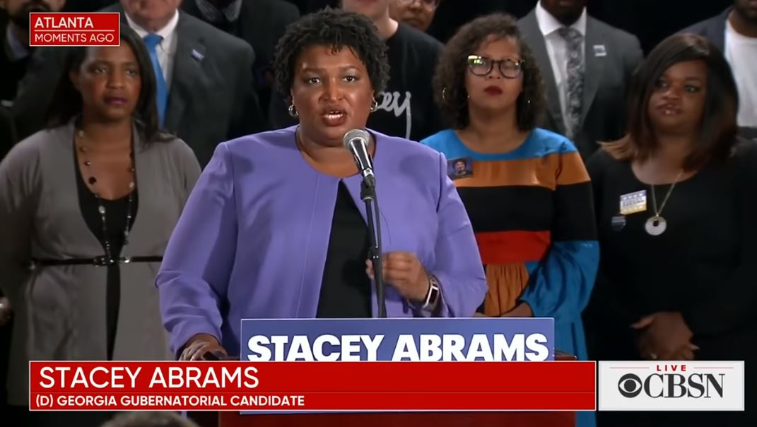 Stacey Abrams, the Democratic candidate for governor in Georgia, acknowledged on Friday that Republican candidate Brian Kemp will be declared the winner in the race. CREDIT: CBS News/screenshot