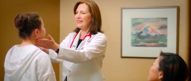 Kim Schrier in a screengrab from a campaign ad. (Dr. Kim Schrier/YouTube)