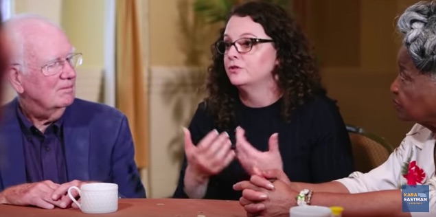 Kara Eastman in a screengrab from a campaign ad. (Kara Eastman for Congress/YouTube)