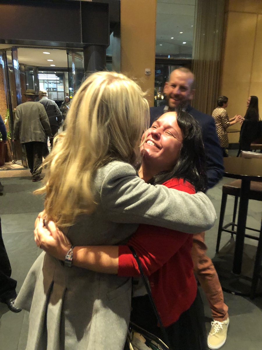 Faith Winter and Brittany Pettersen celebrate on November 6, 2018. (Ian Silverii/Twitter)